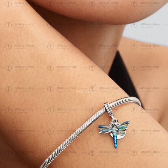 Pandora Dragonfly Double Dangle Charm - Picture 2 of 2